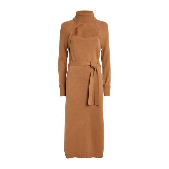 NEW PAIGE cherise cutout sweater midi dress in toffee - Picture 5 of 5